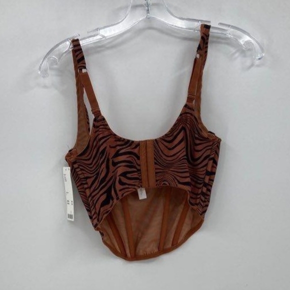 Brown and Black Zebra Print Crop Top Out From Urban Outfitters - Picture 3 of 5